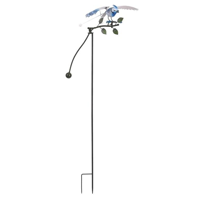 Rustic Kinetic Metal Bluebird Rocker Stake