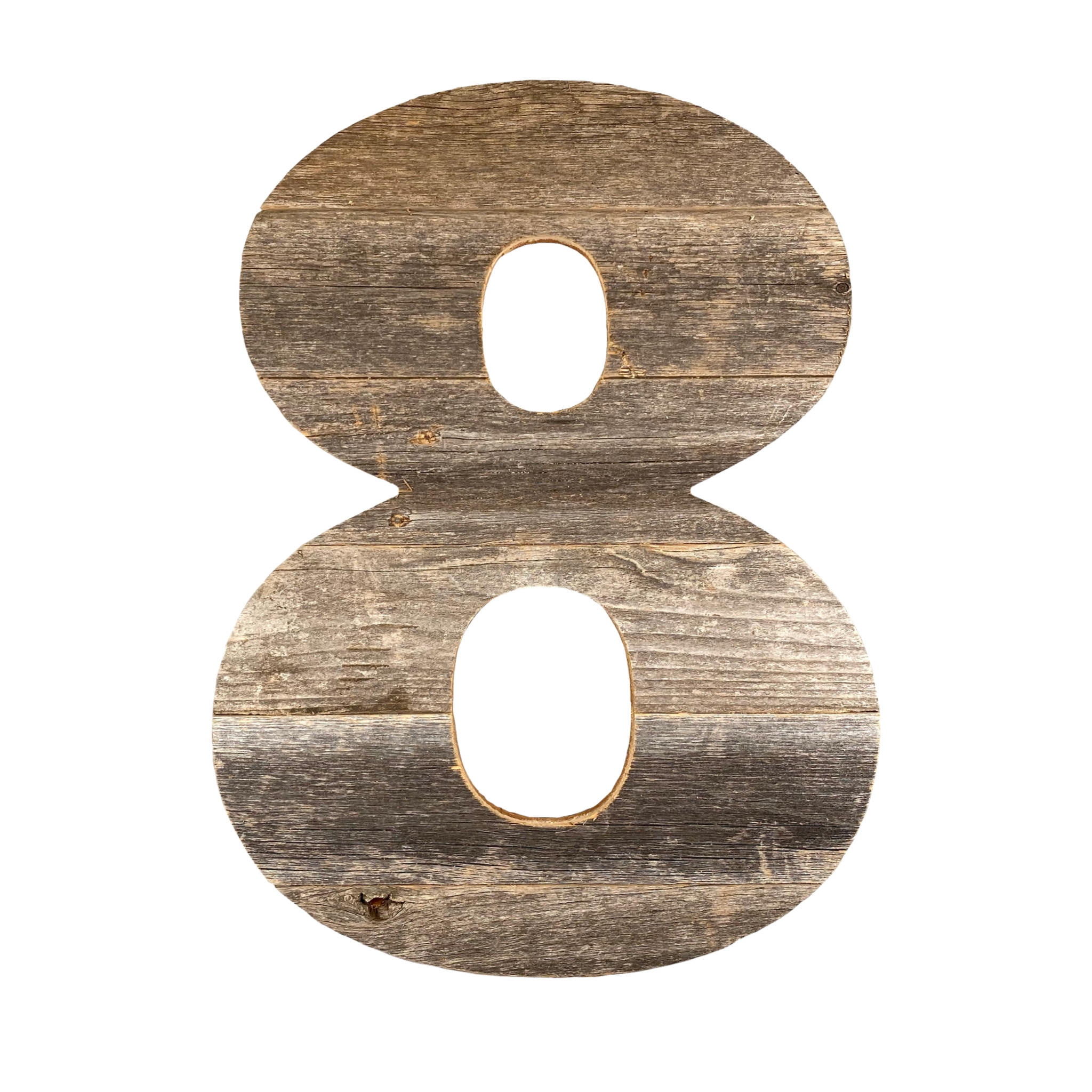 Rustic Large 16" Weathered Gray Decorative Monogram Wood Number