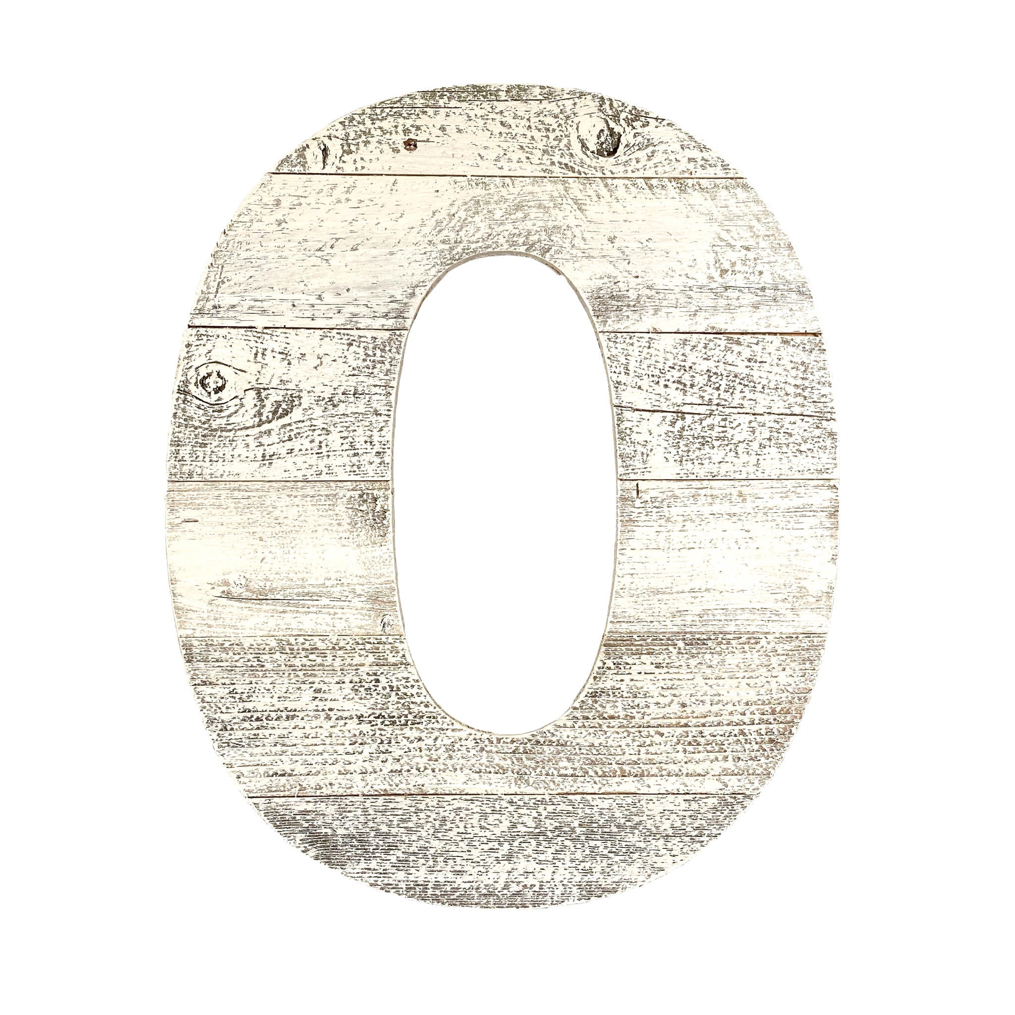 Rustic Large 16" White Wash Decorative Monogram Wood Number