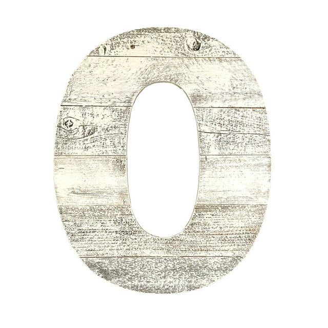 Rustic Large 16" White Wash Decorative Monogram Wood Number