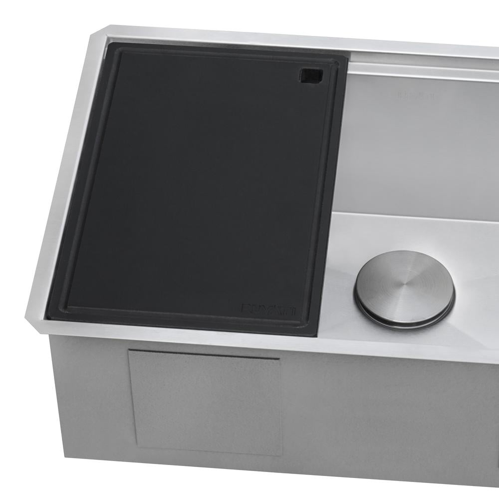 Ruvati Ruvati 17 x 11 inch LedgeFit Black Resin Replacement Cutting Board for Ruvati Workstation Sinks