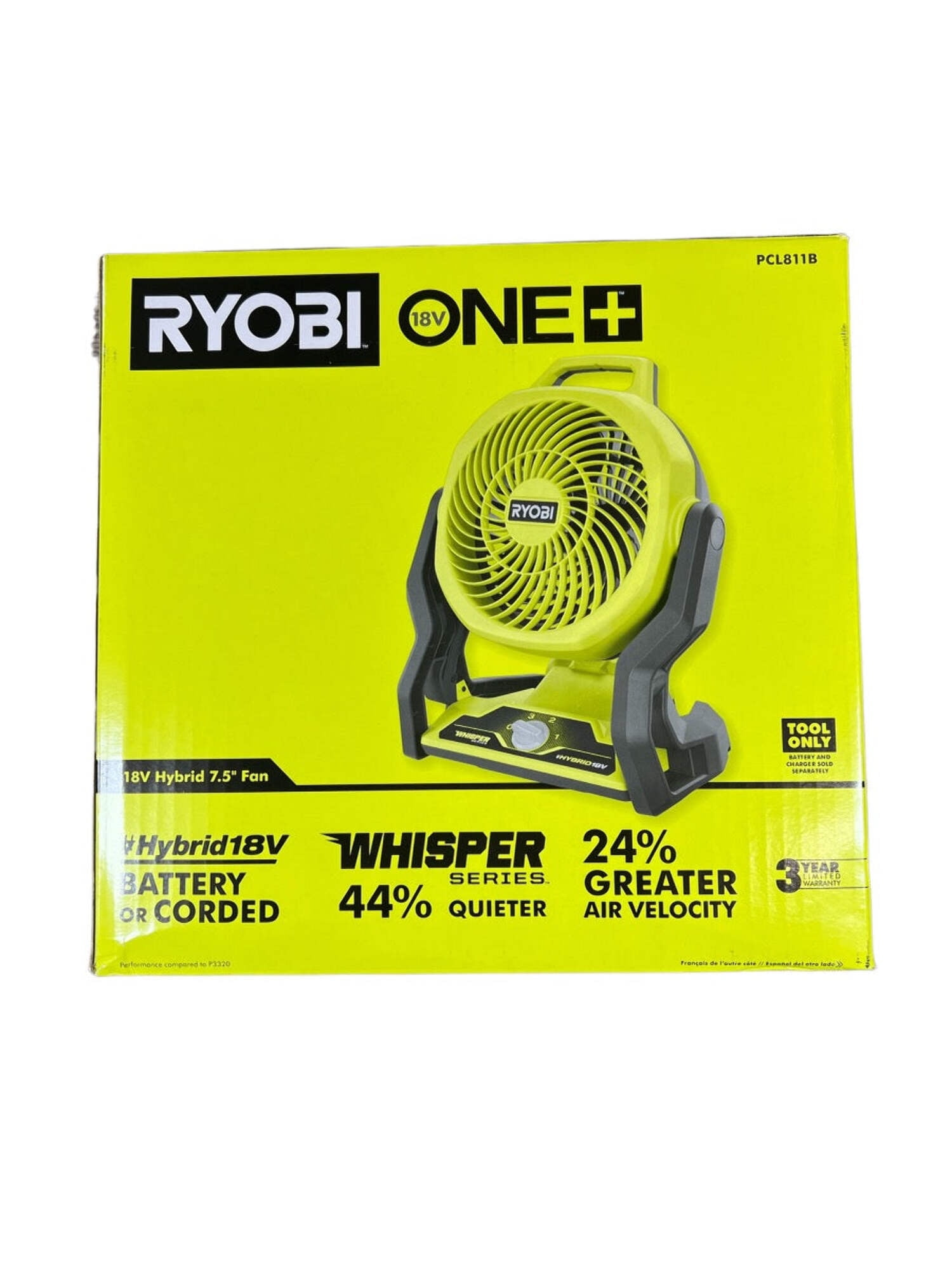 18V Cordless Hybrid WHISPER SERIES 7-1/2 in. Fan (Tool Only)