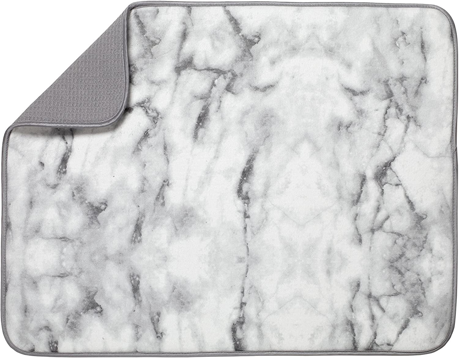 S&T INC. Absorbent, Reversible XL Microfiber Dish Drying Mat for Kitchen, 18 Inch x 24 Inch, Marble