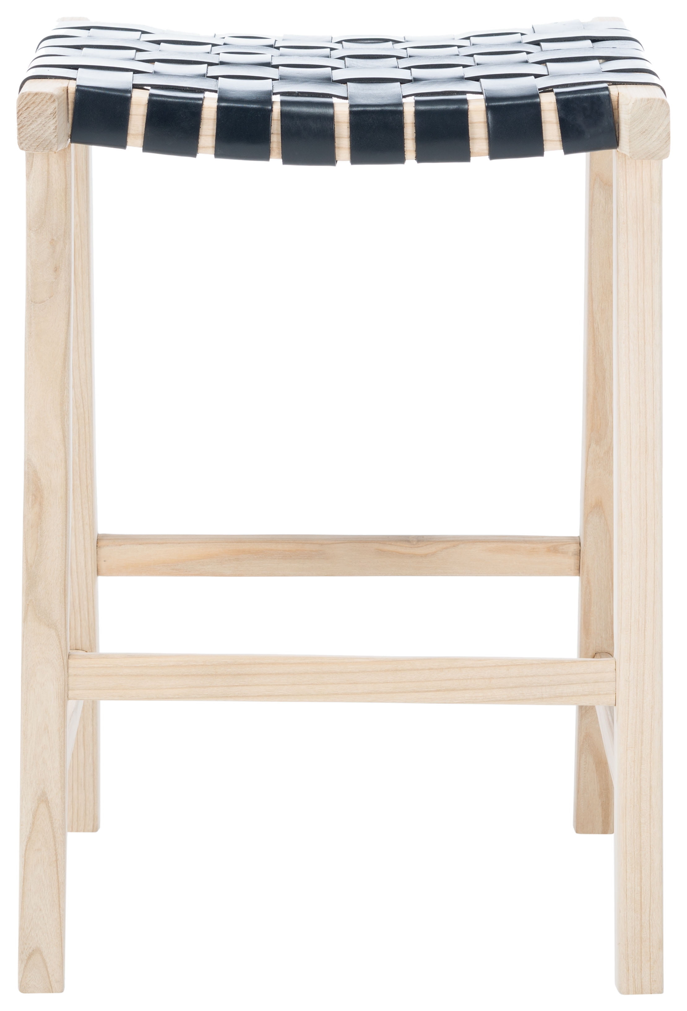 SAFAVIEH Abreu Rectangle Counter Stool, Black/Light Natural (18.5 in. W x 19 in. D x 26.8 in. H)