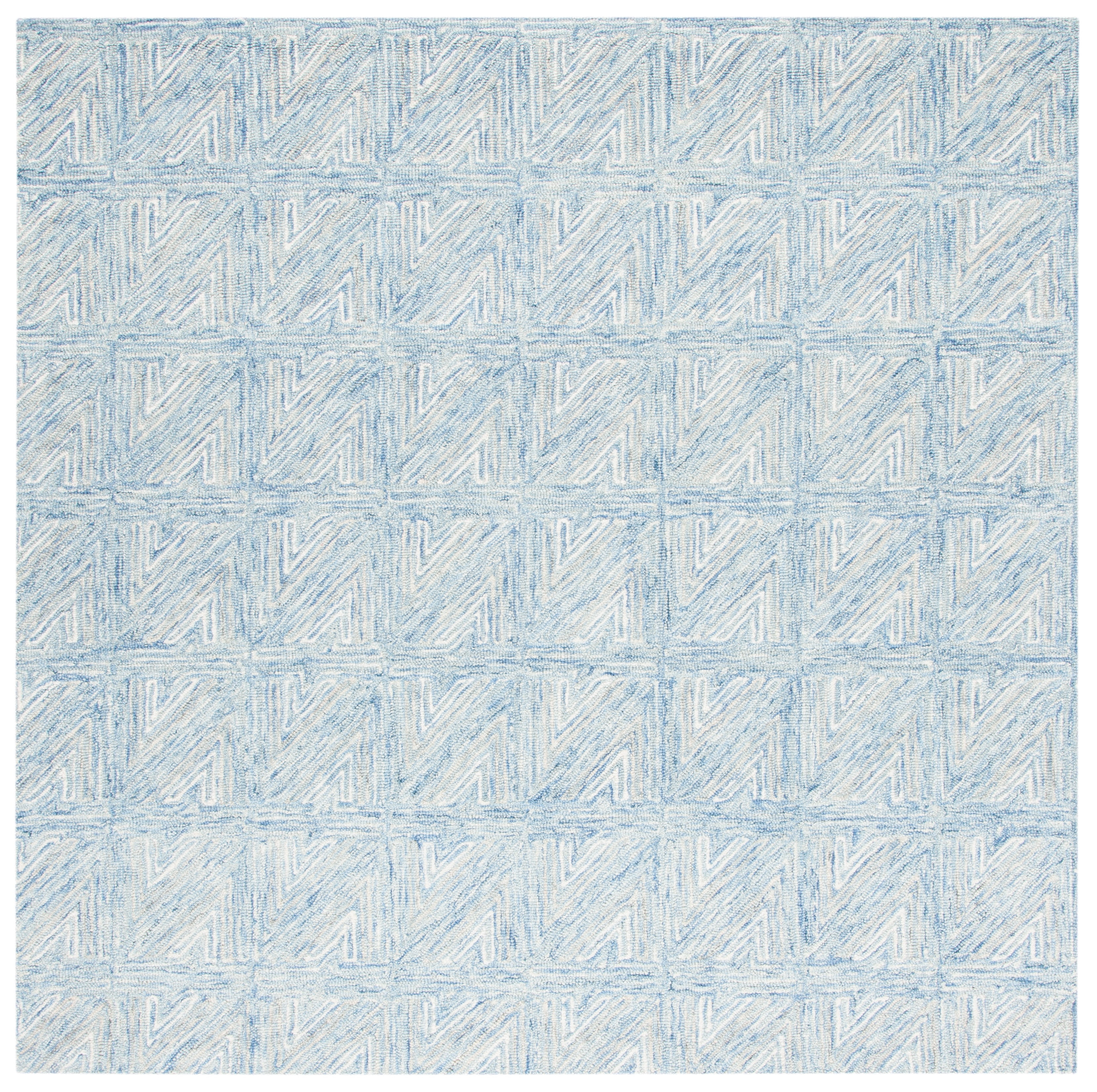 SAFAVIEH Abstract Albine Zig Zag Area Rug, Blue/Beige, 6' x 6' Square