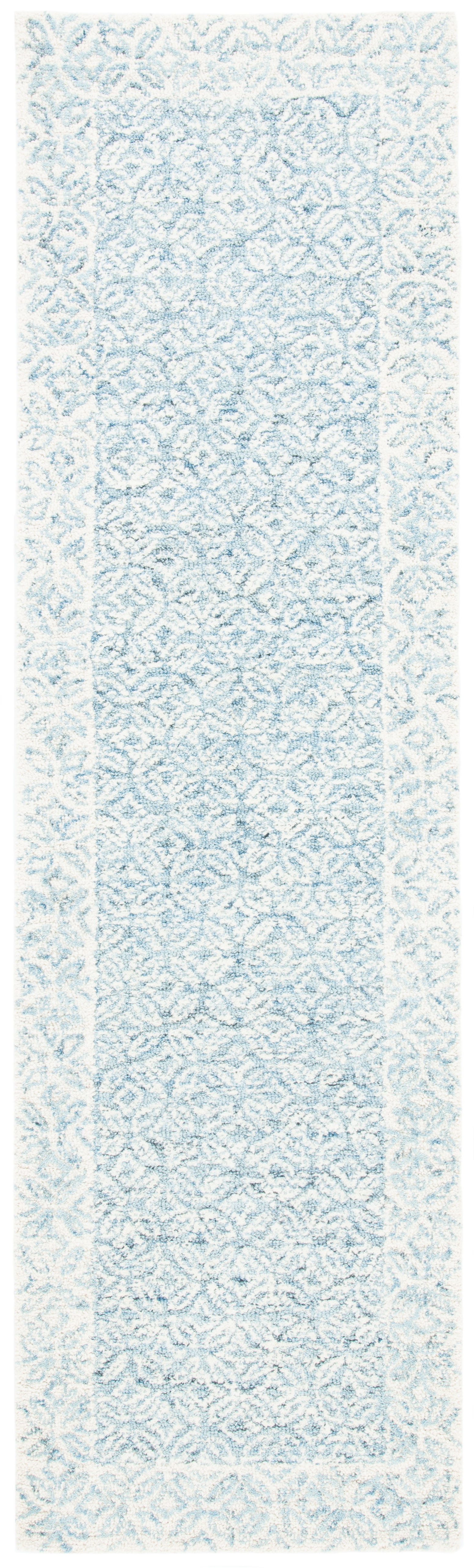 SAFAVIEH Abstract Annandale Geometric Runner Rug, Blue/Ivory, 2'3" x 12'