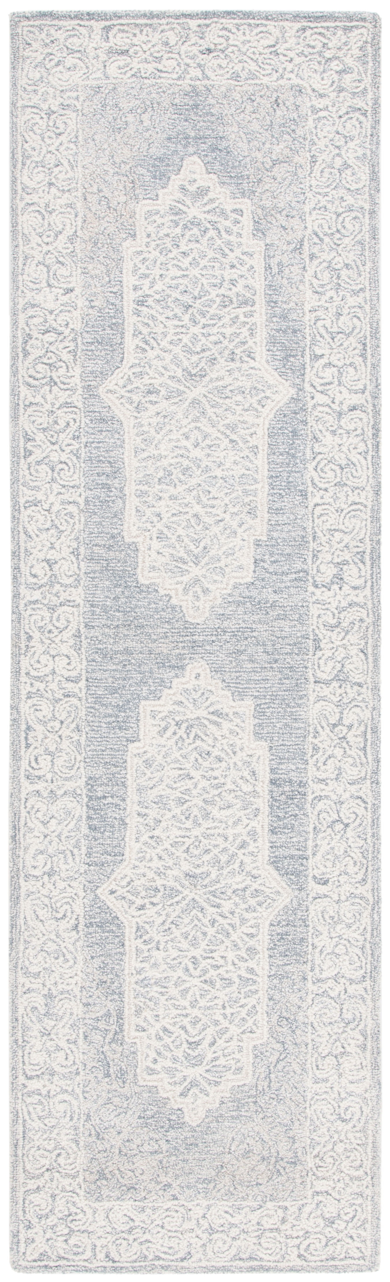 SAFAVIEH Abstract Aurbree Oriental Runner Rug, Ivory/Blue, 2'3" x 8'