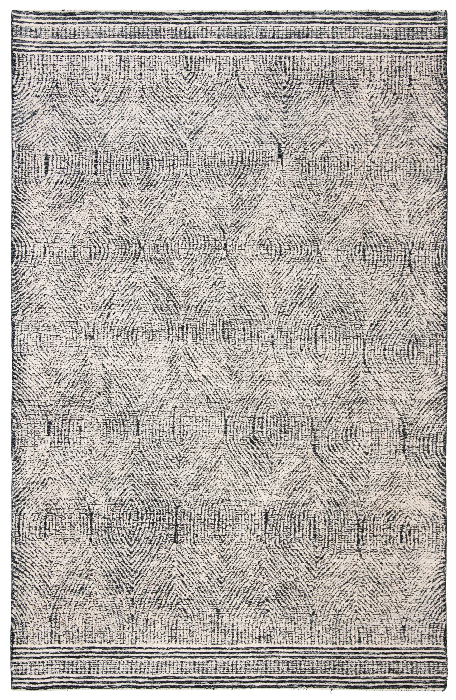 SAFAVIEH Abstract Caelestinus Geometric Wool Area Rug, Ivory/Chocolate, 3' x 5'
