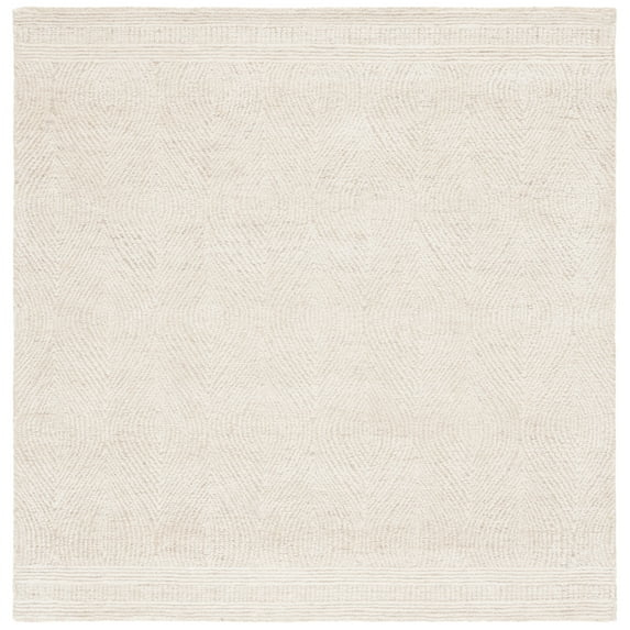 SAFAVIEH Abstract Caelestinus Ogee Wool Area Rug, Ivory/Beige, 6' x 6' Square