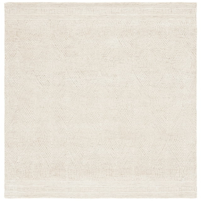 SAFAVIEH Abstract Caelestinus Ogee Wool Area Rug, Ivory/Beige, 6' x 6' Square