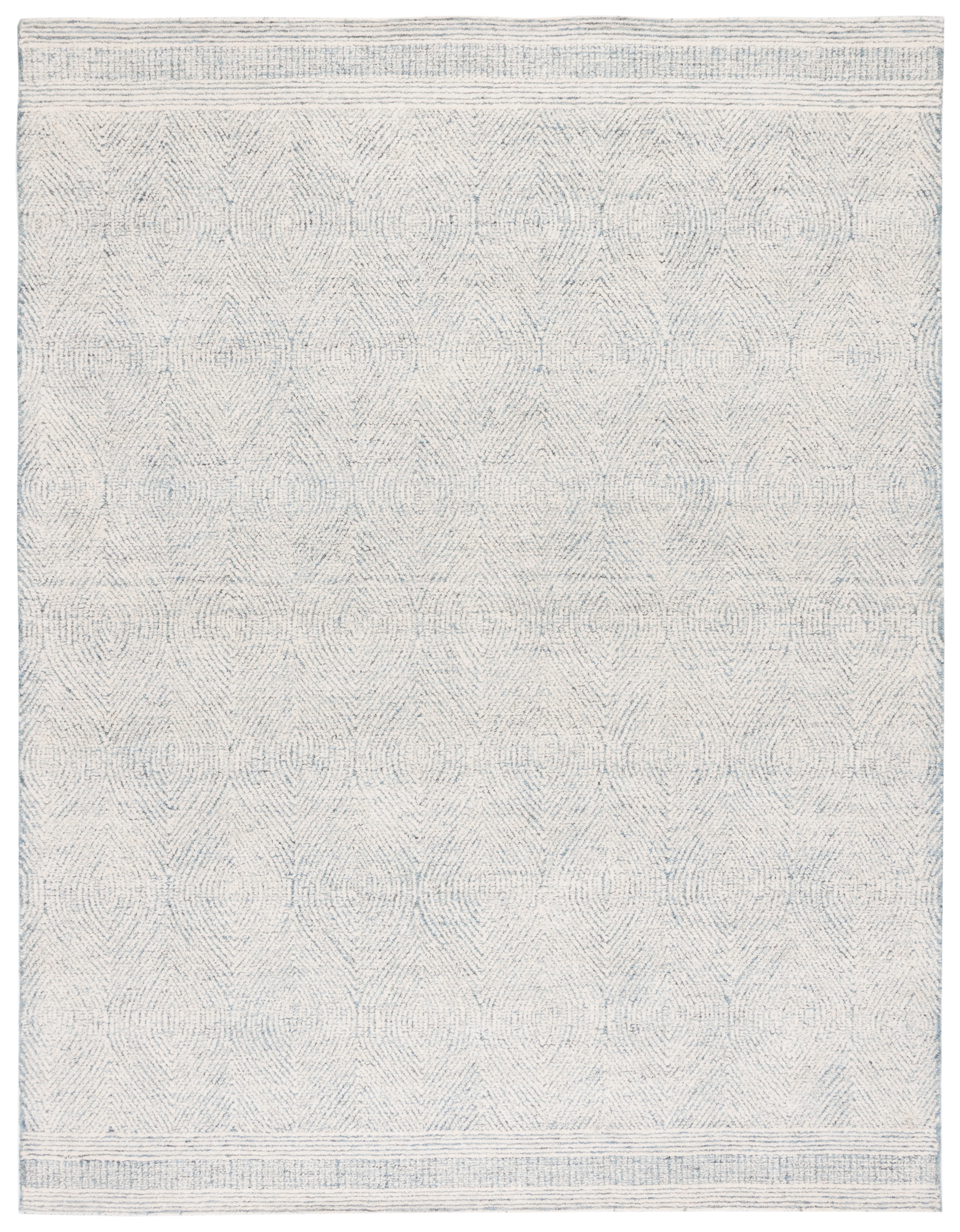 SAFAVIEH Abstract Caelestinus Ogee Wool Area Rug, Ivory/Blue, 11' x 15'