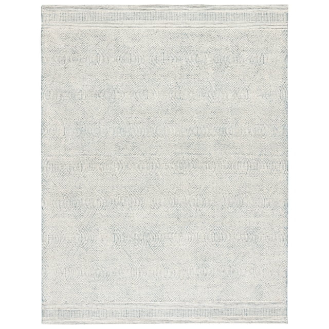 SAFAVIEH Abstract Caelestinus Ogee Wool Area Rug, Ivory/Blue, 11' x 15'