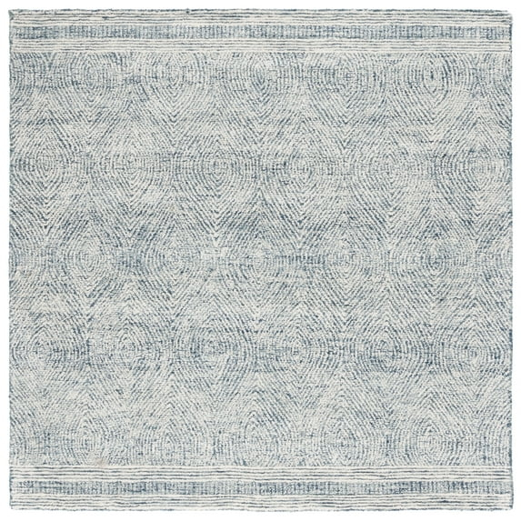 SAFAVIEH Abstract Caelestinus Ogee Wool Area Rug, Ivory/Navy, 6' x 6' Square