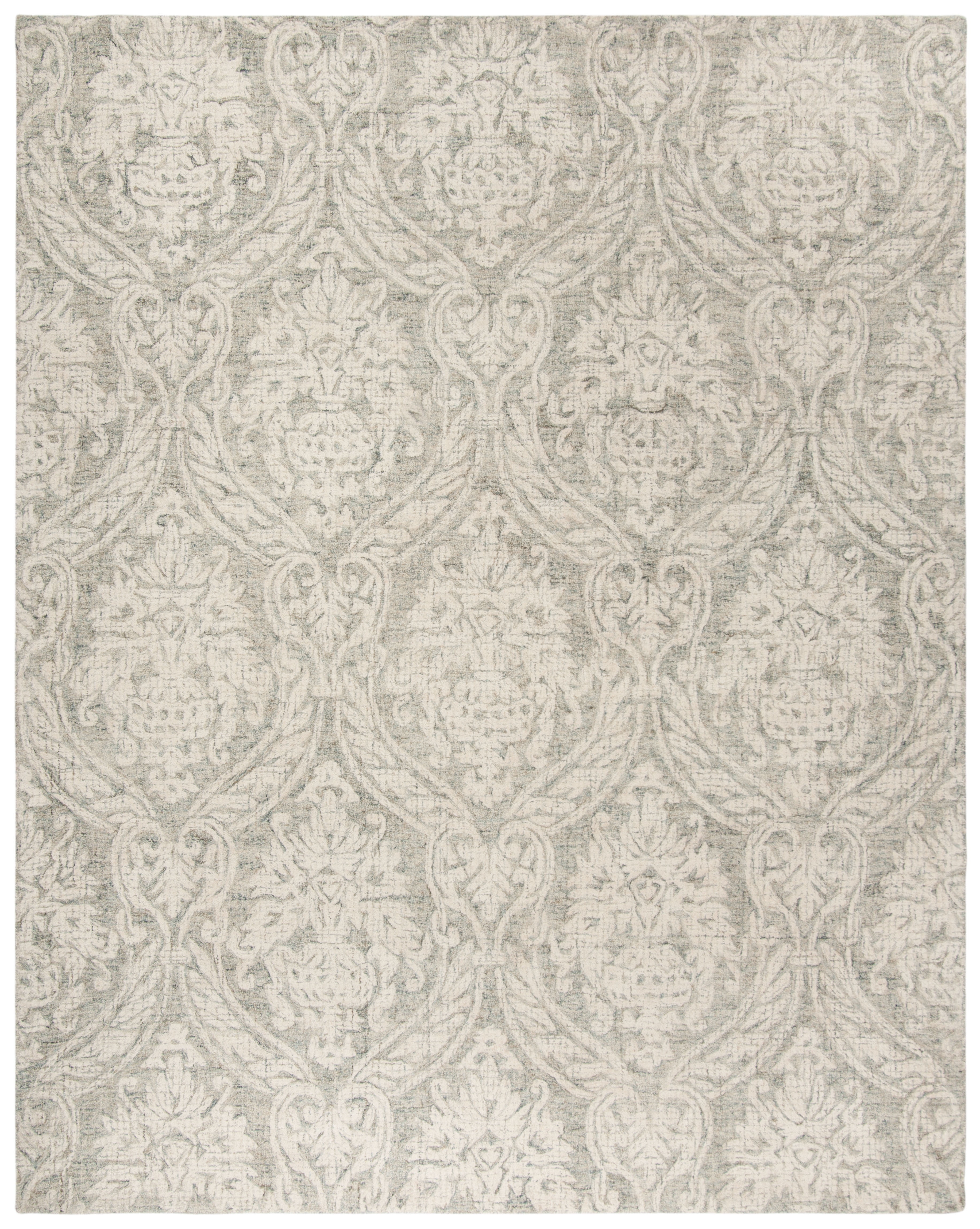 Rosemarie Abstract Handmade Tufted Wool Gray/Ivory Area Rug