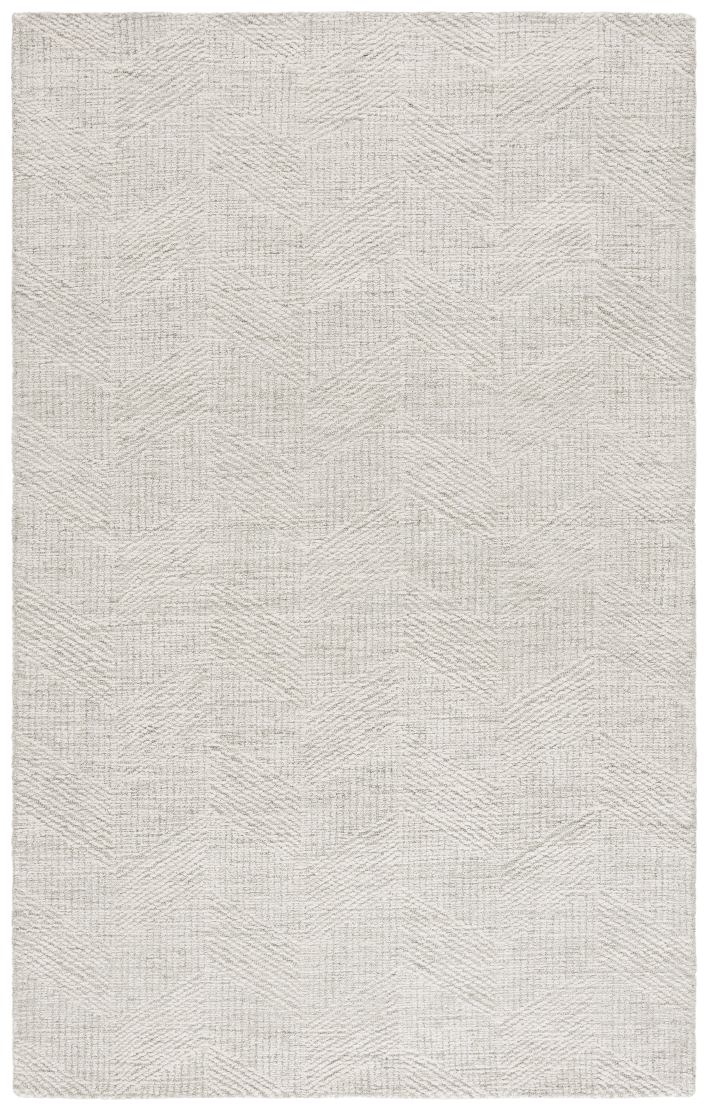 Abstract Ivory & Beige Handmade Wool Rug 4' x 6'