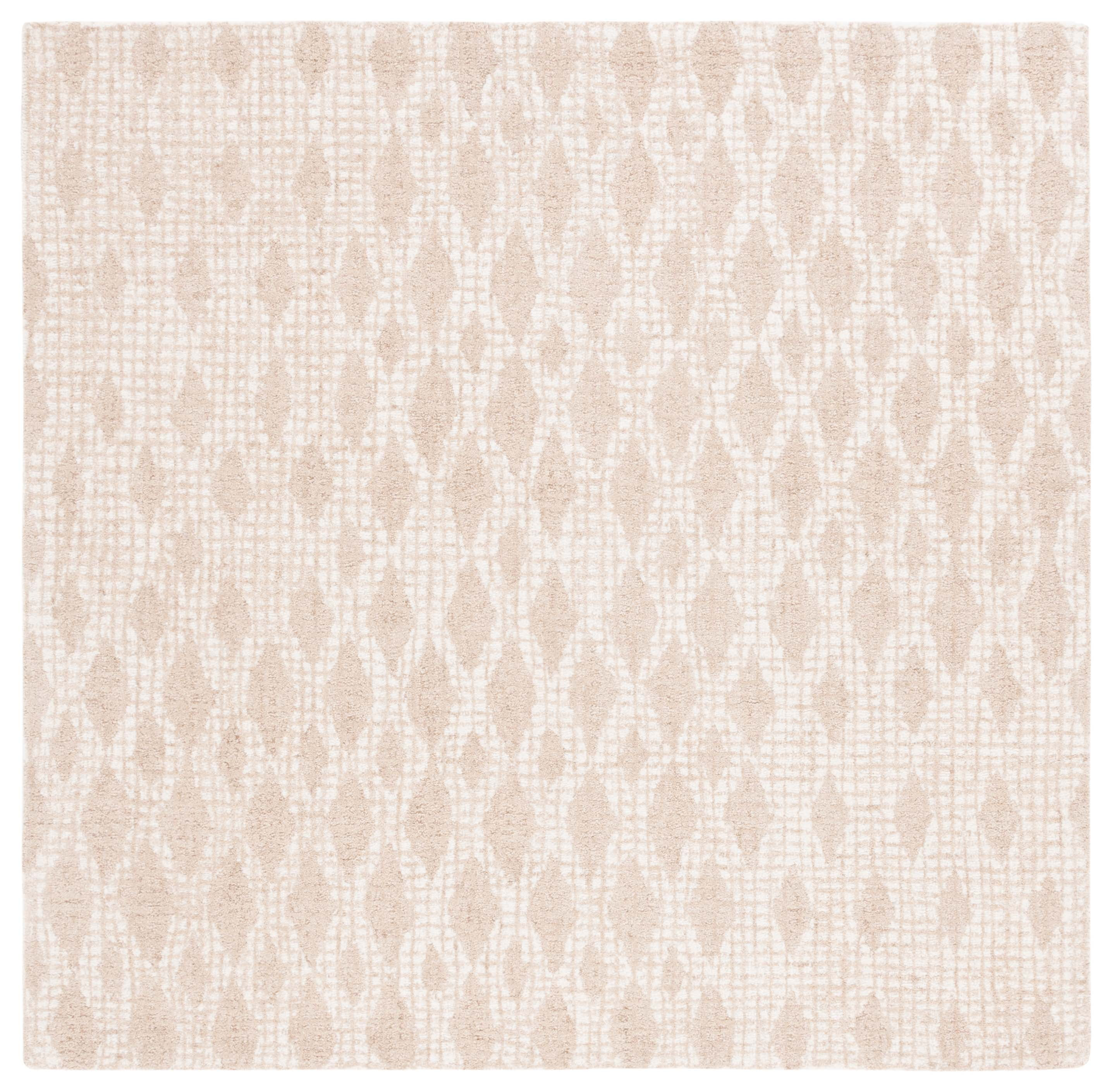 SAFAVIEH Abstract Darian Geometric Diamonds Area Rug, Beige/Ivory, 6' x 6' Square