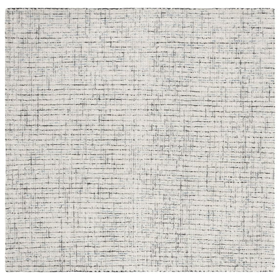 SAFAVIEH Abstract Delia Geometric Striped Wool Area Rug, Grey/Ivory, 8' x 8' Square