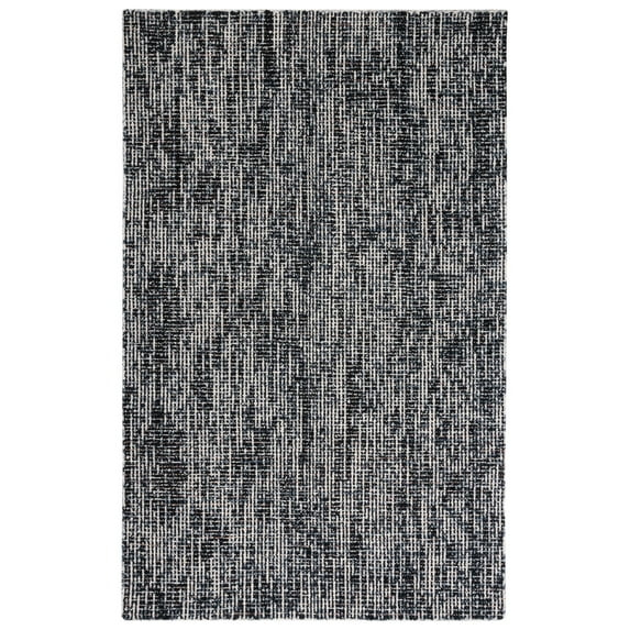 SAFAVIEH Abstract Delia Geometric Wool Area Rug, Black/Grey, 6' x 9'