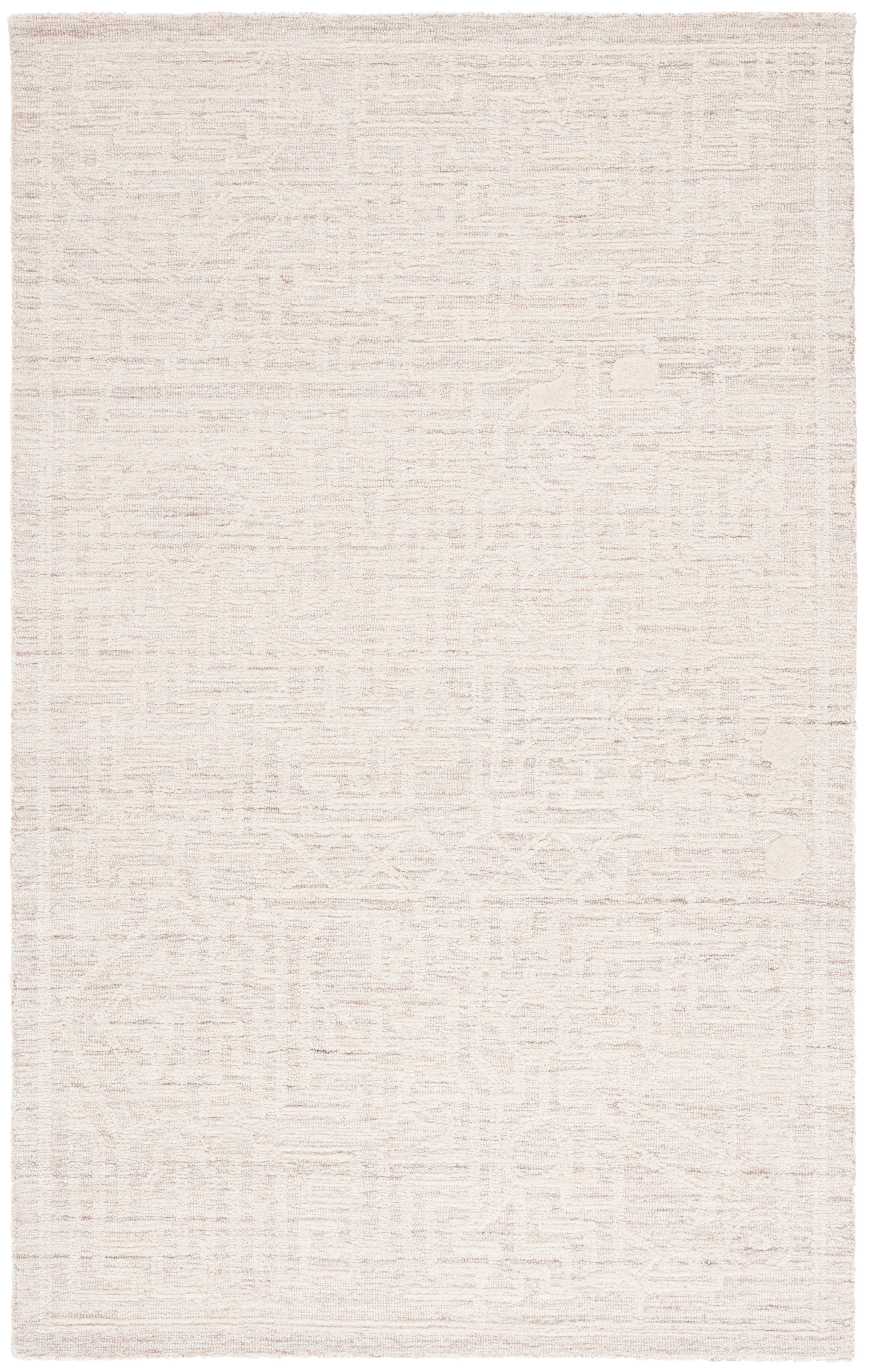 Abstract Ivory & Beige Handmade Wool Rug 4' x 6'