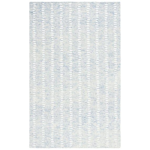 SAFAVIEH Abstract Madrid Striped Geometric Area Rug, Blue/Ivory, 3' x 5'
