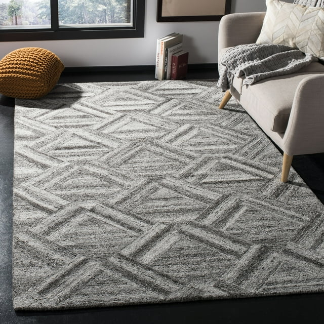 SAFAVIEH Abstract Phillis Geometric Area Rug, Grey/Black, 4' x 6'