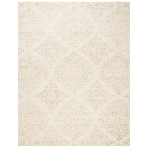 SAFAVIEH Abstract Rachelle Trellis Wool Area Rug, Ivory/Beige, 11' x 15'