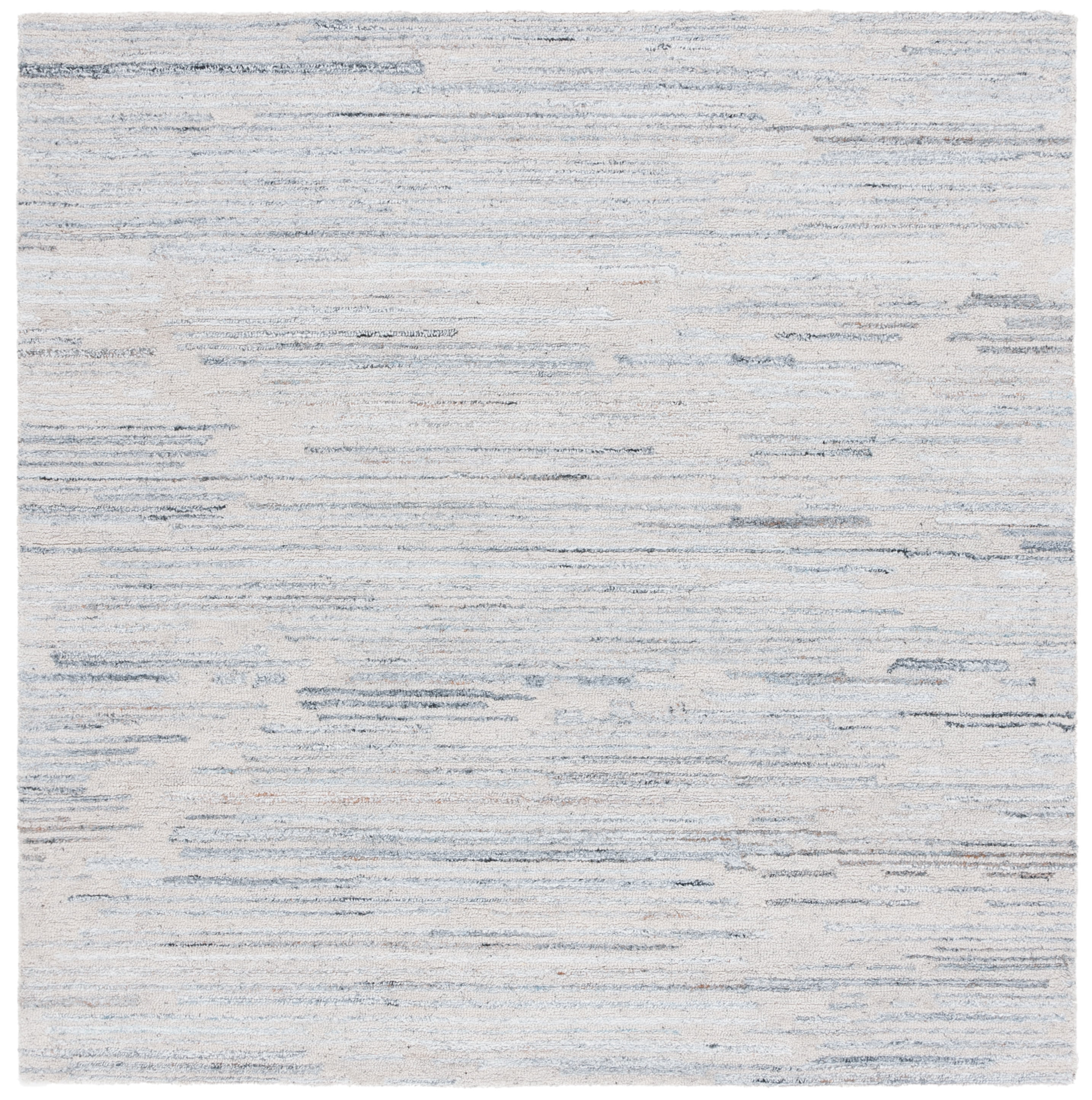 SAFAVIEH Abstract Rordan Striped Geometric Area Rug, Beige/Blue, 6' x 6' Square