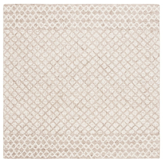 SAFAVIEH Abstract Ryder Geometric Area Rug, Ivory/Brown, 6' x 6' Square