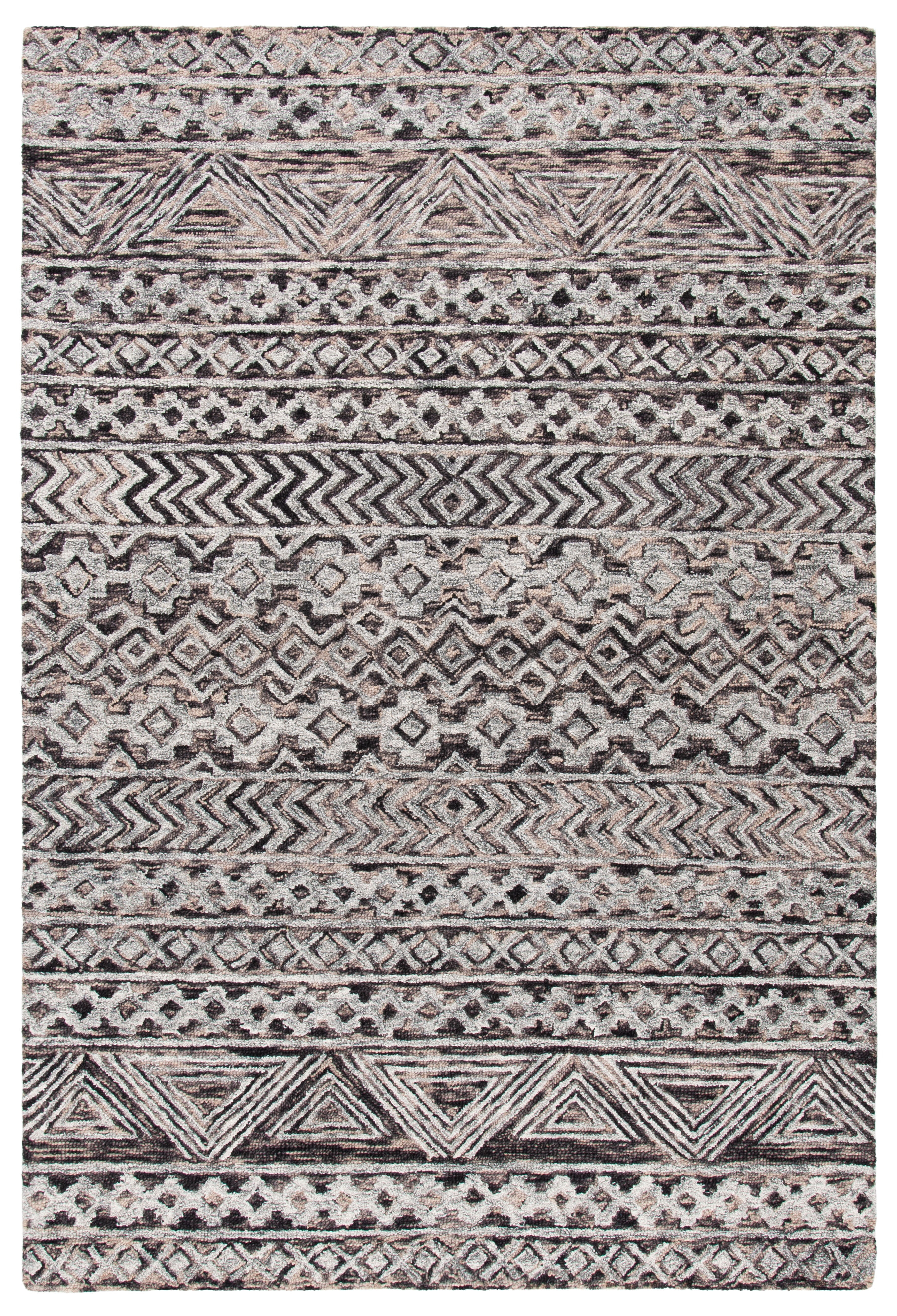 SAFAVIEH Abstract Sheryll Geometric Area Rug, Grey/Brown, 10' x 14'