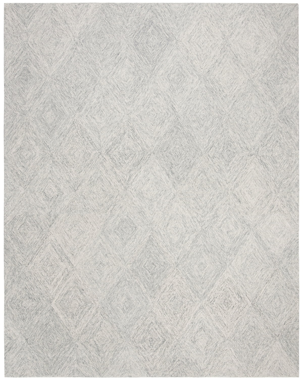 SAFAVIEH Abstract Summer Geometric Wool Area Rug, Silver, 9' x 12'