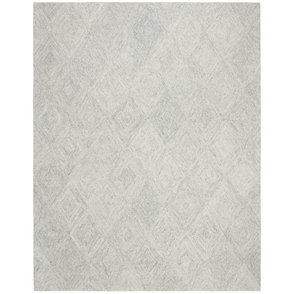 SAFAVIEH Abstract Summer Geometric Wool Area Rug, Silver, 9' x 12'