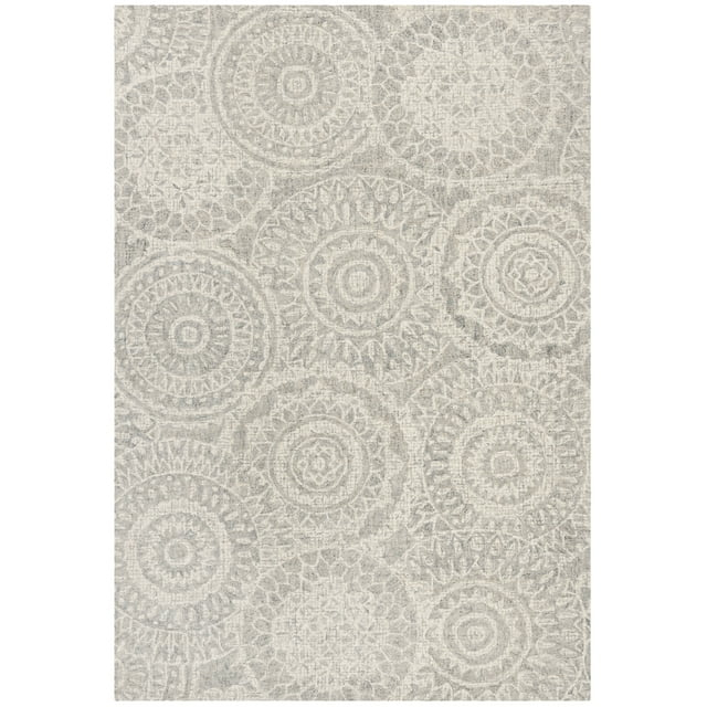 SAFAVIEH Abstract Tobon Geometric Circles Area Rug, Ivory/Grey, 11' x 15'