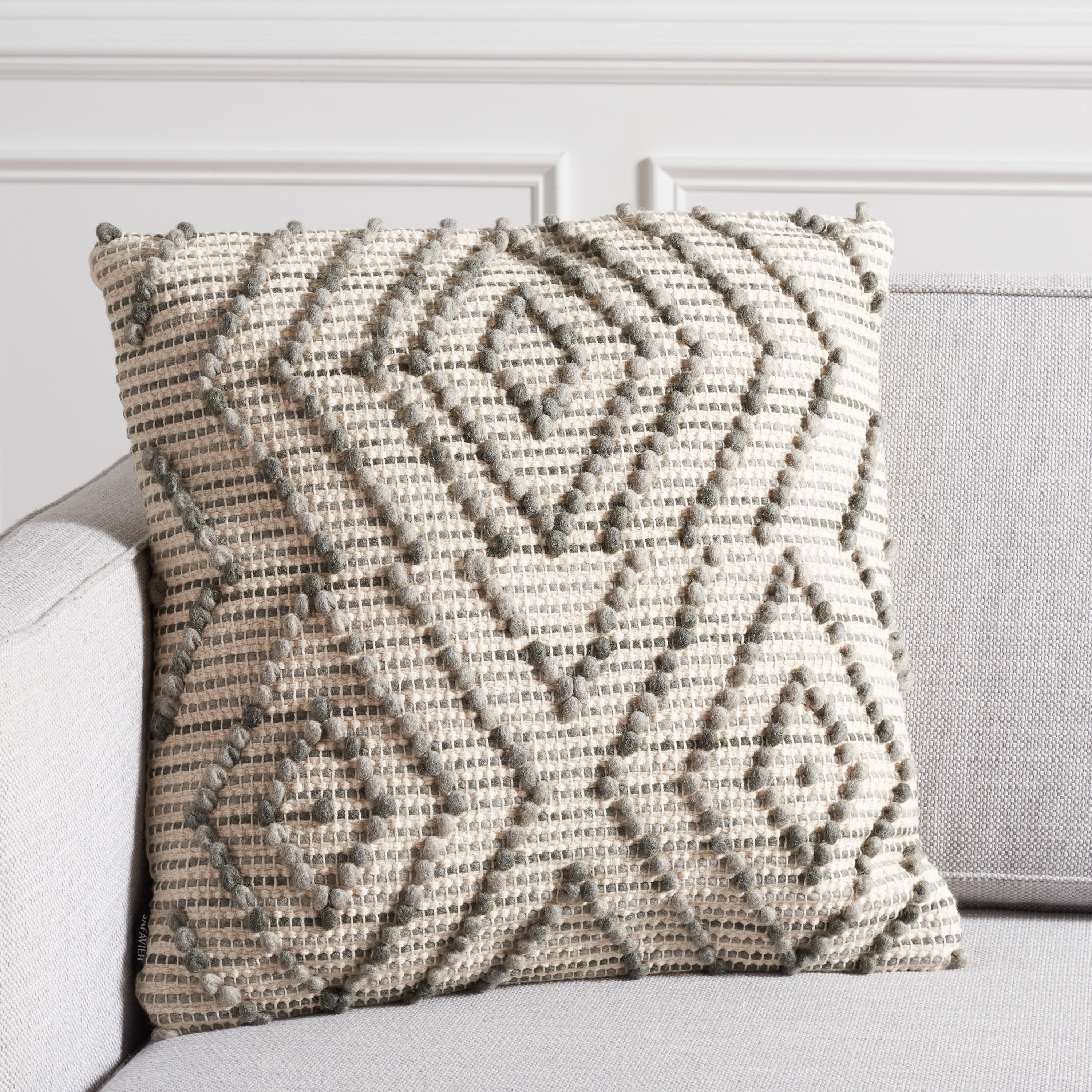 SAFAVIEH Adalia Geometric Pillow, 20" x 20", Grey