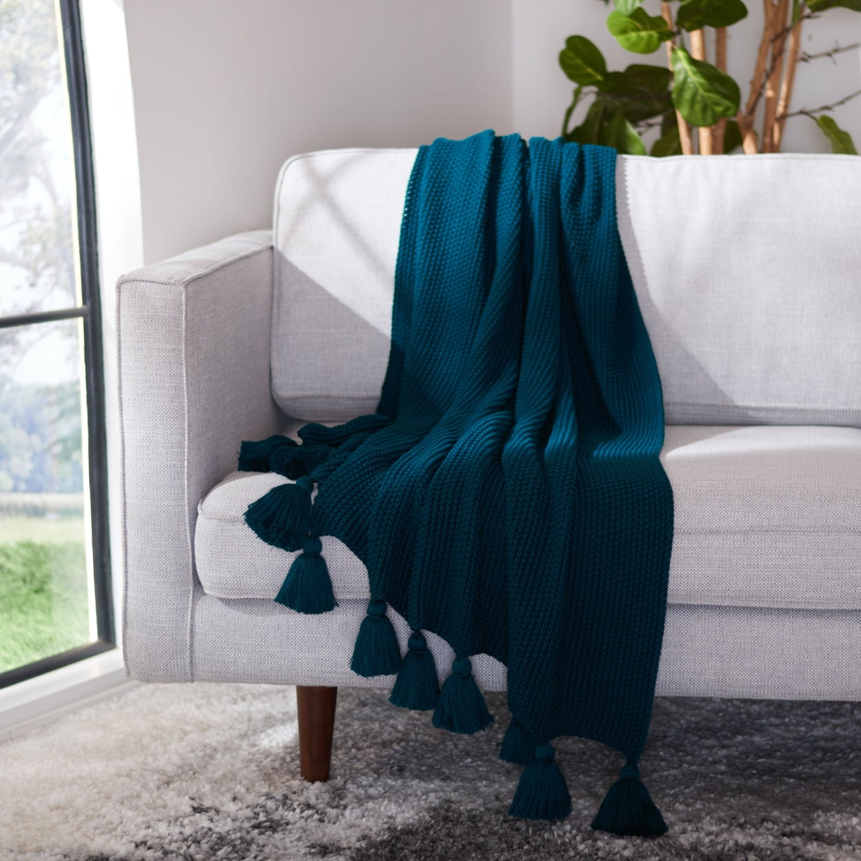 SAFAVIEH Adelie Throw Blanket Turquoise