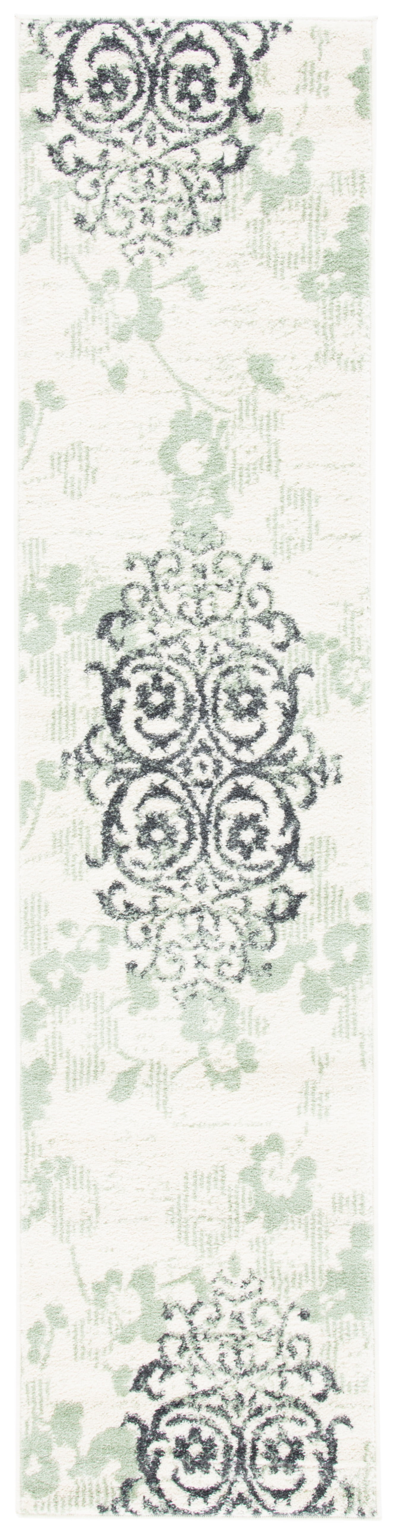 SAFAVIEH Adirondack Hortense Floral Runner Rug, Ivory/Green, 2'6" x 6'