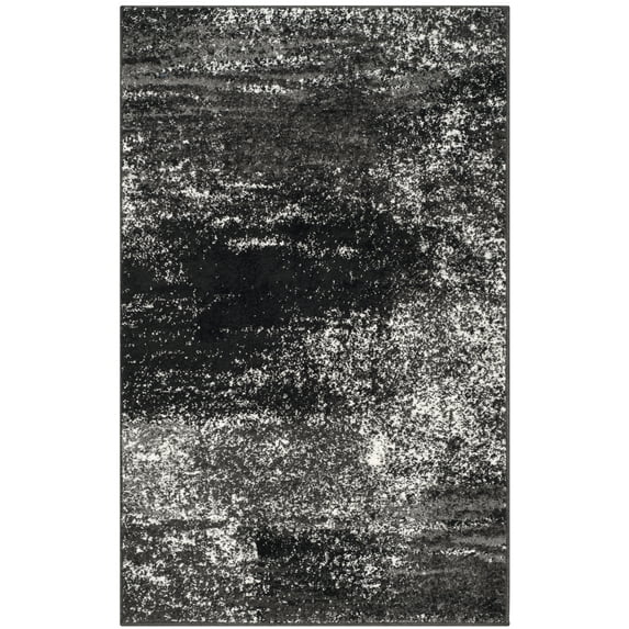 SAFAVIEH Adirondack Rudyard Abstract Area Rug, Silver/Black, 4' x 6'