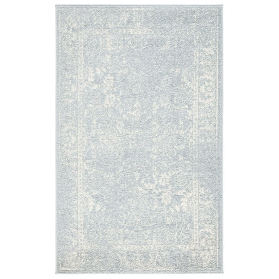 SAFAVIEH Adirondack Wyatt Traditional Distressed Area Rug, Slate/Ivory, 3' x 5'