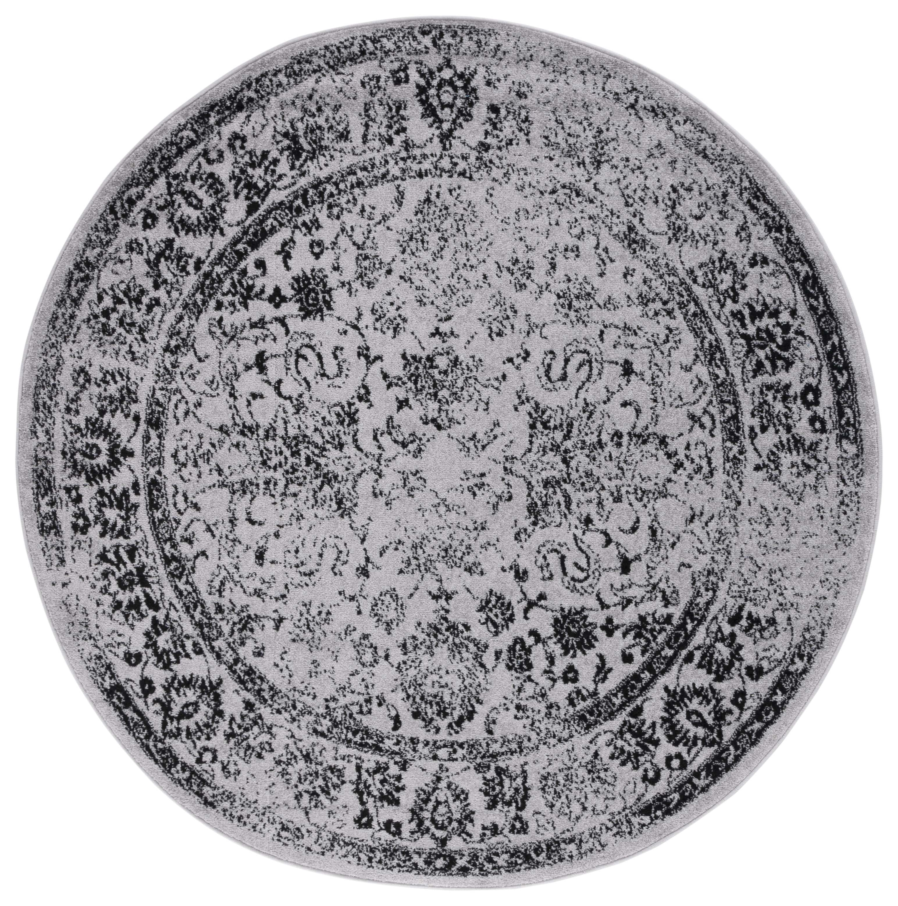 SAFAVIEH Adirondack Wyatt Traditional Area Rug, Grey/Black, 10' x 10' Round