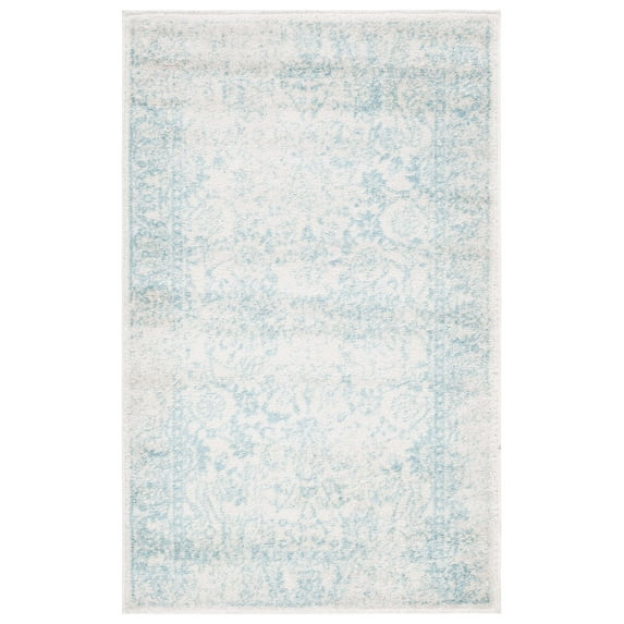 SAFAVIEH Adirondack Wyatt Traditional Distressed Area Rug, Ivory/Light Blue, 3' x 5'