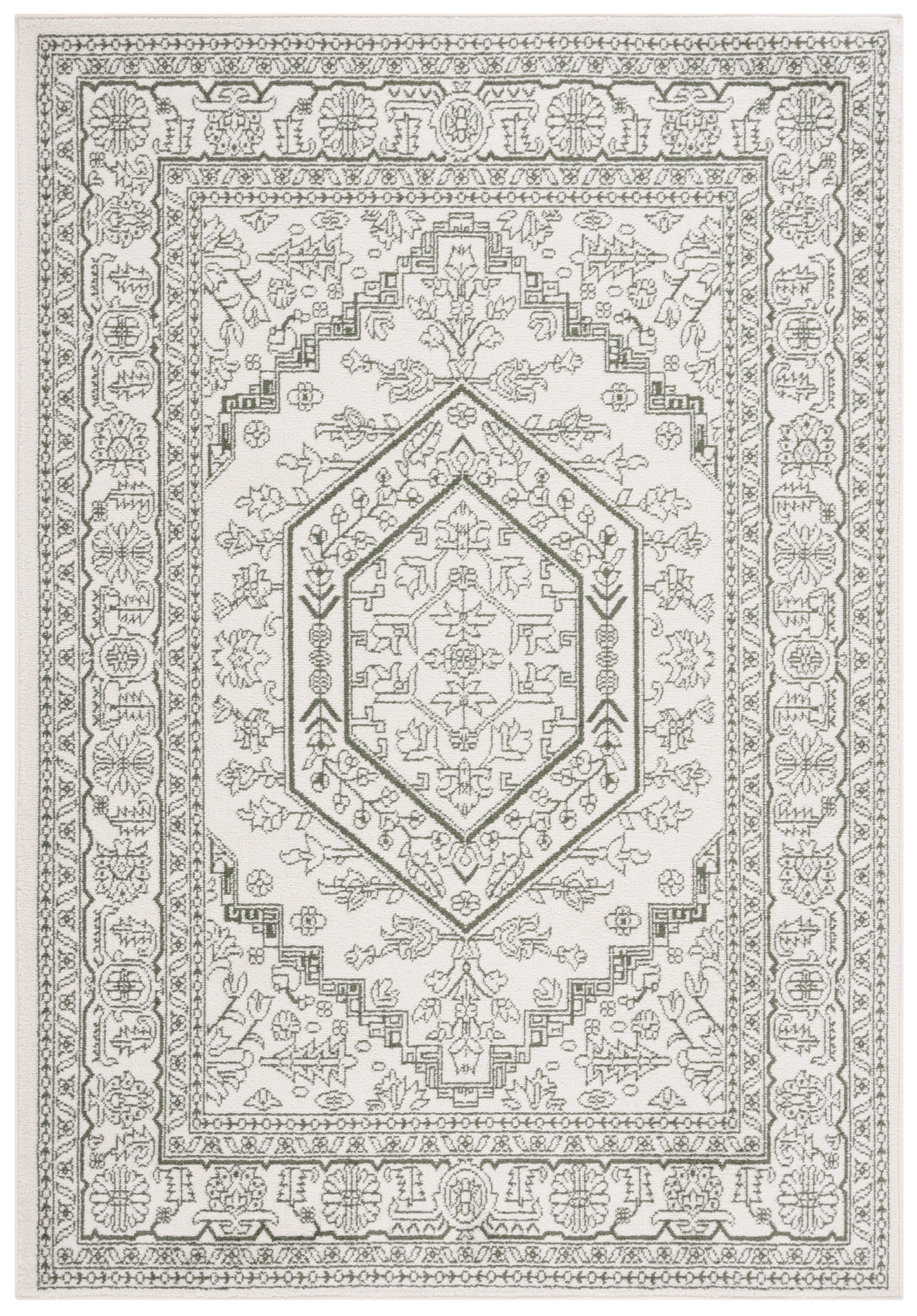 SAFAVIEH Adirondack Xavier Oriental Area Rug, Ivory/Dark Green, 8' x 10'