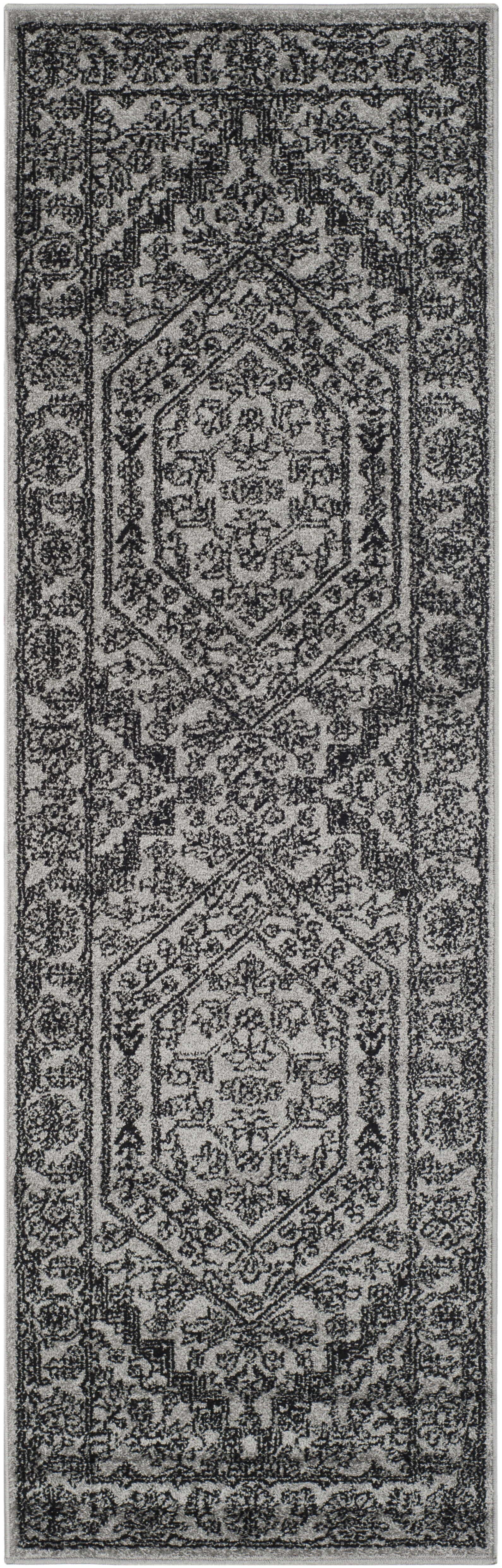 SAFAVIEH Adirondack Xavier Oriental Runner Rug, Silver/Black, 2'1" x 8'