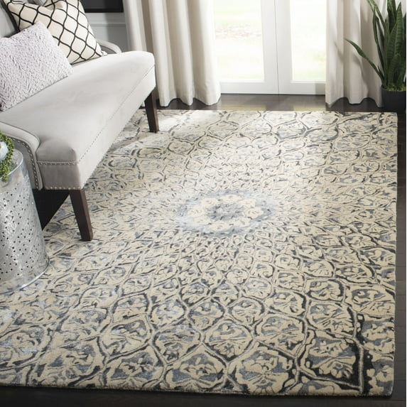SAFAVIEH Allure Aurora Abstract Area Rug, Ivory/Charcoal, 4' x 6'