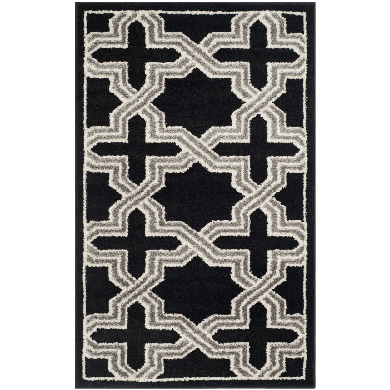 Amherst AMT418 Power Loomed Accent Rug - Anthracite/Grey - 2'6"x4' - Safavieh.