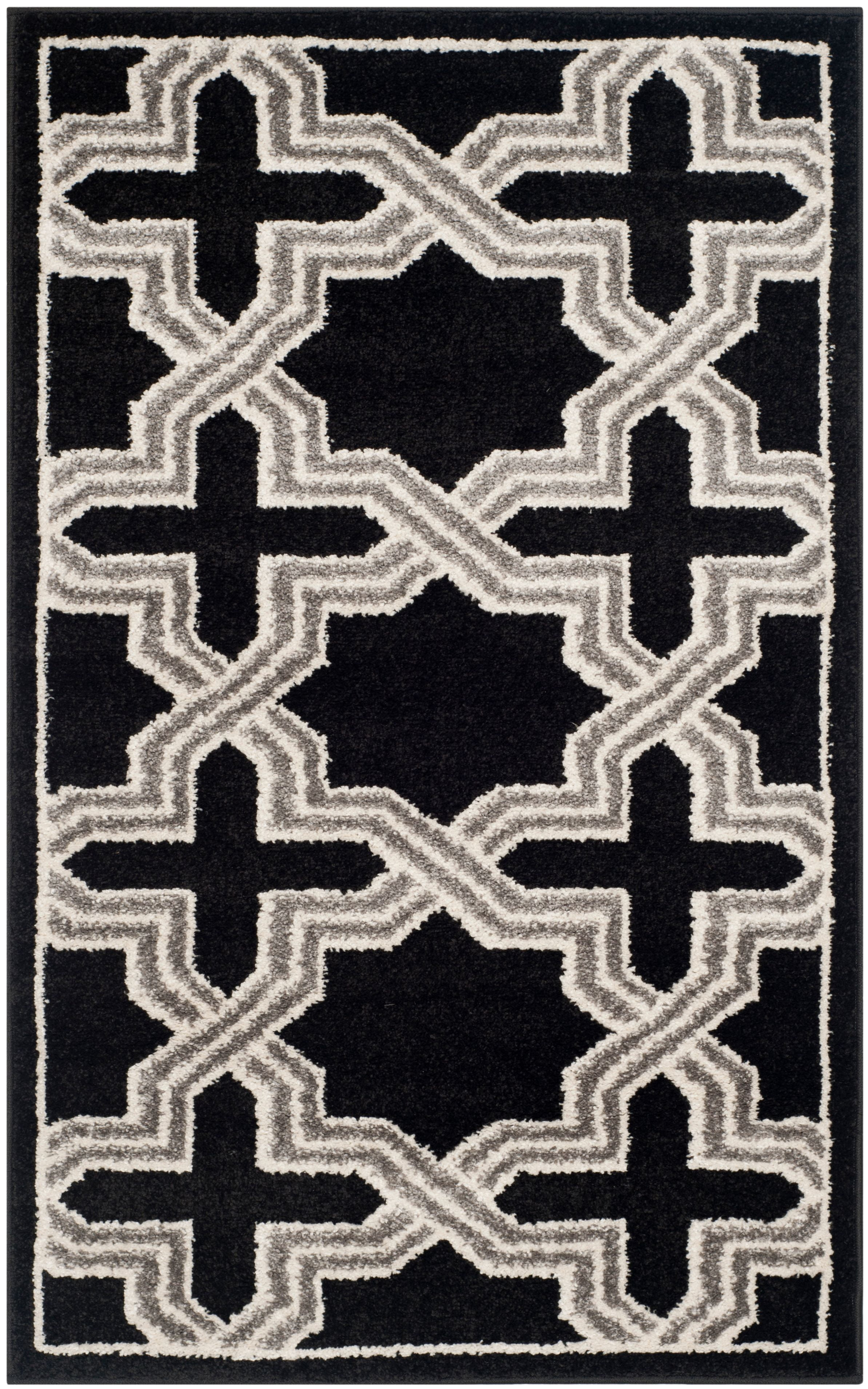 Amherst AMT418 Power Loomed Accent Rug - Anthracite/Grey - 2'6"x4' - Safavieh.