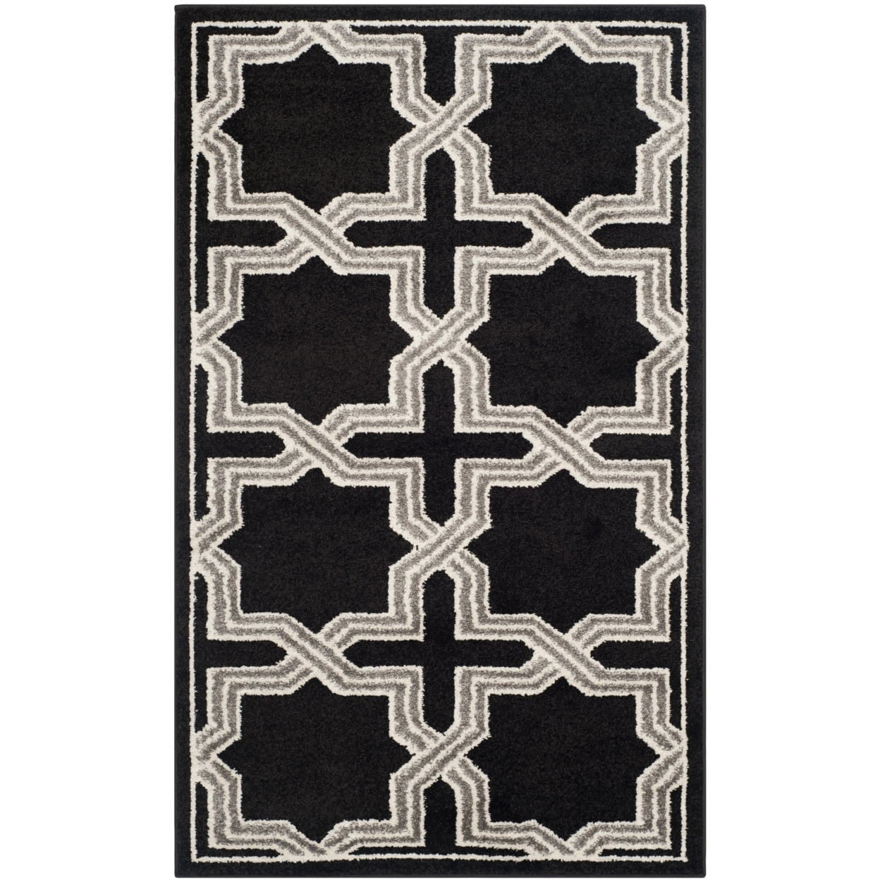 Amherst AMT418 Power Loomed Accent Rug - Anthracite/Grey - 3'x5' - Safavieh.