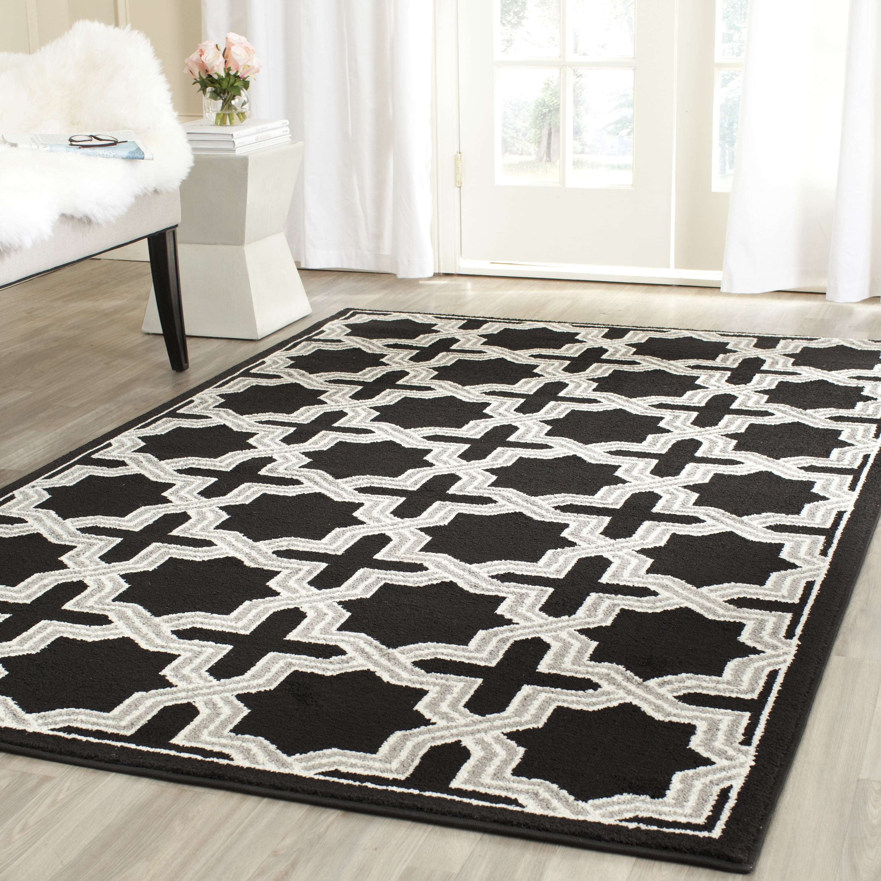 Amherst AMT418 Power Loomed Area Rug - Anthracite/Grey - 8'x10' - Safavieh.