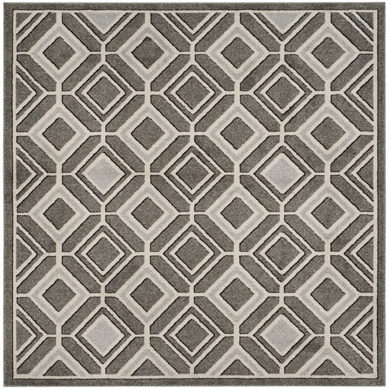 SAFAVIEH Amherst Marla Geometric Area Rug, Grey/Light Grey, 7' x 7' Square