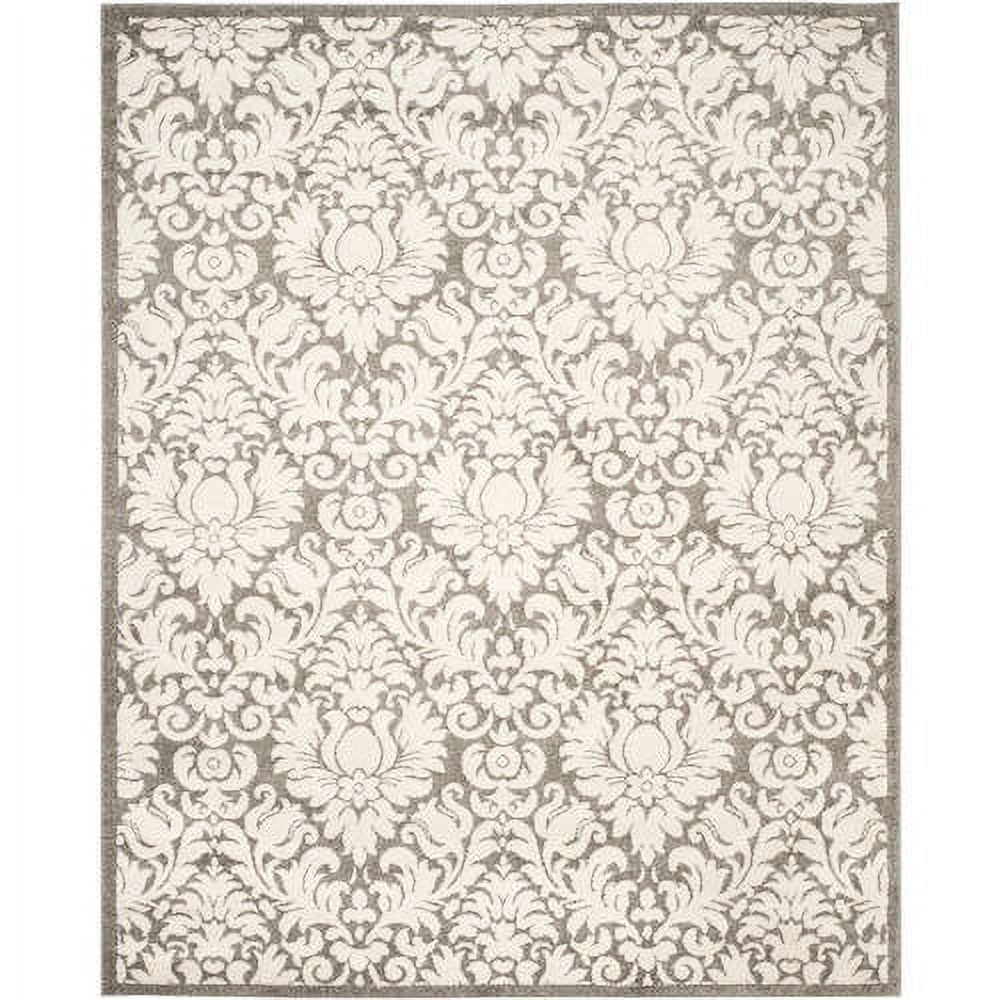 Amherst AMT427 Power Loomed Area Rug - Dark Grey/Beige - 7' Round - Safavieh.