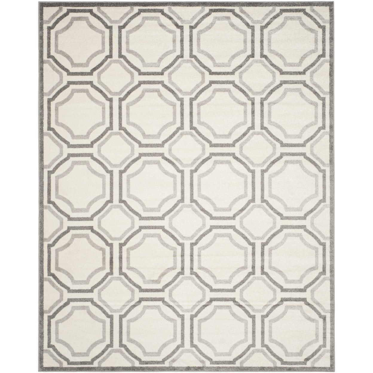 Amherst AMT411 Power Loomed Area Rug - Ivory/Light Grey - 5'x5' - Safavieh.