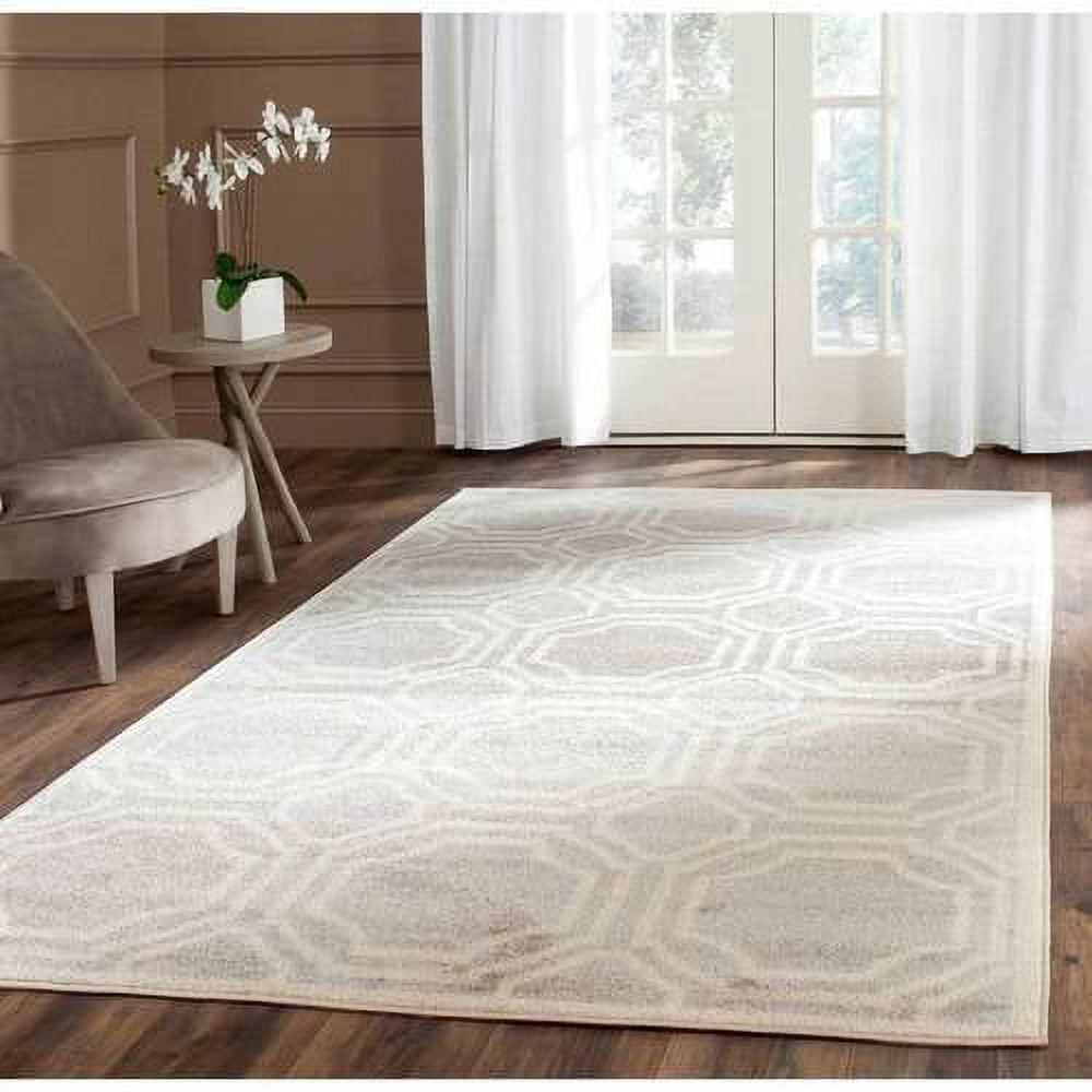 Amherst AMT411 Power Loomed Area Rug - Light Grey/Ivory - 5'x5' - Safavieh.